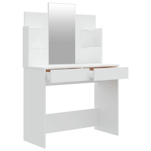 Schminktisch mit Spiegel, Weiß, 96 cm