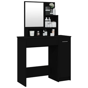 Schminktisch Schwarz mit Spiegel 86,5 cm