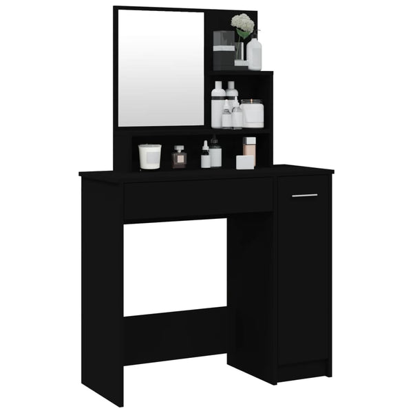 Schminktisch Schwarz mit Spiegel 86,5 cm