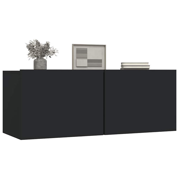 TV-Schränke Schwarz 80x30x30cm, 2er-Set