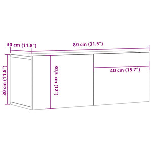 TV-Schränke Schwarz 80x30x30cm, 2er-Set