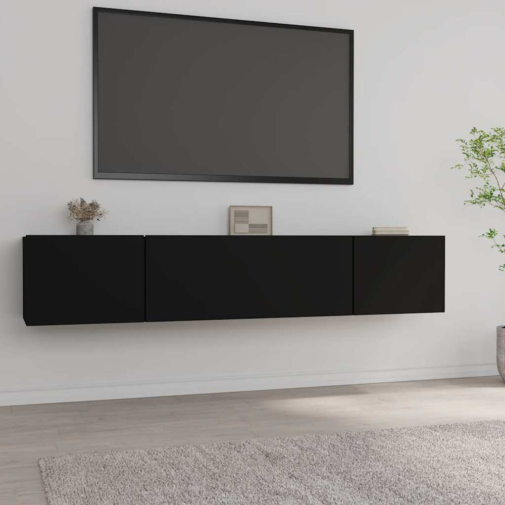 TV-Schränke Schwarz 80x30x30cm, 2er-Set