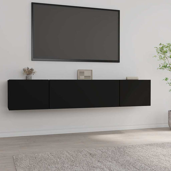 TV-Schränke Schwarz 80x30x30cm, 2er-Set