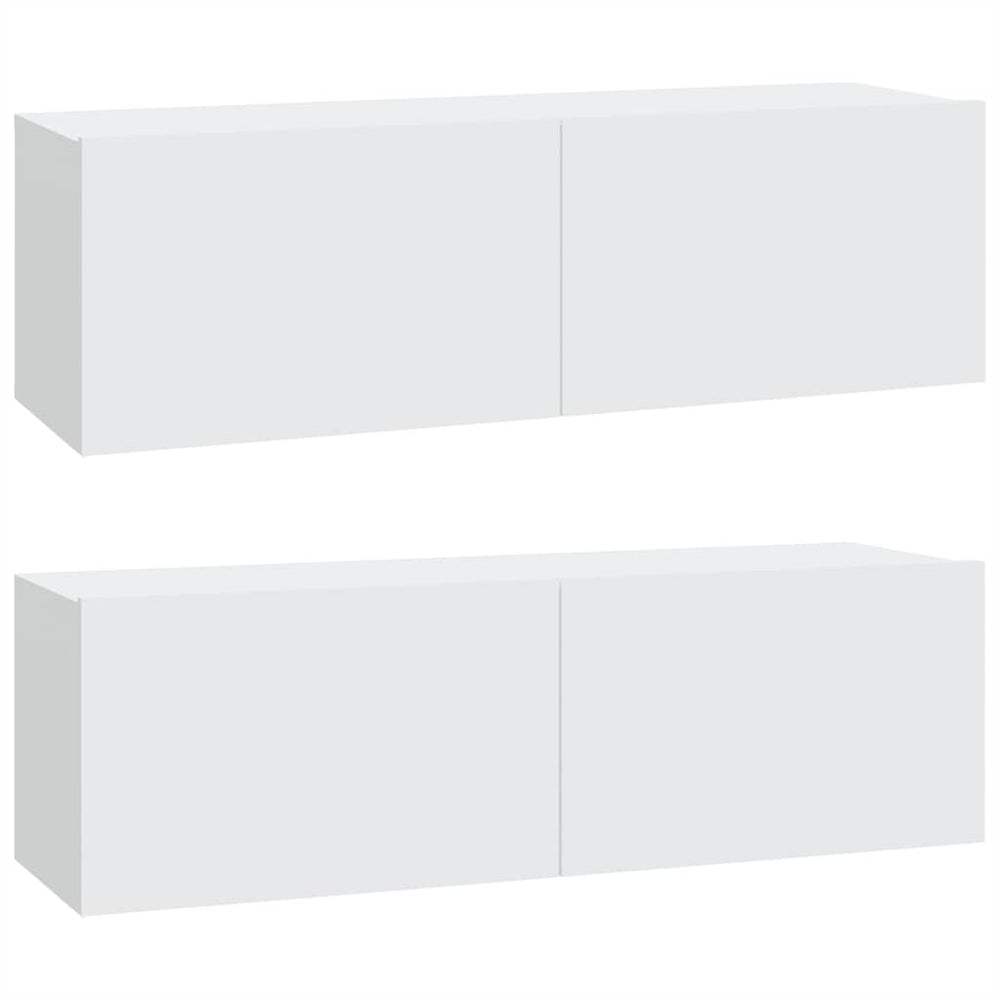 Weiße TV-Wandschränke, 2er-Set