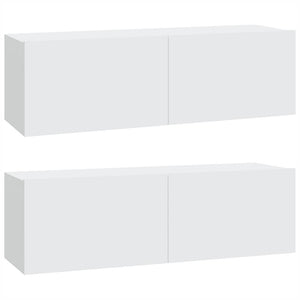Weiße TV-Wandschränke, 2er-Set