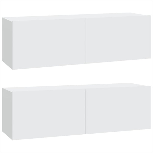 Weiße TV-Wandschränke, 2er-Set