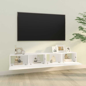 Weiße TV-Wandschränke, 2er-Set