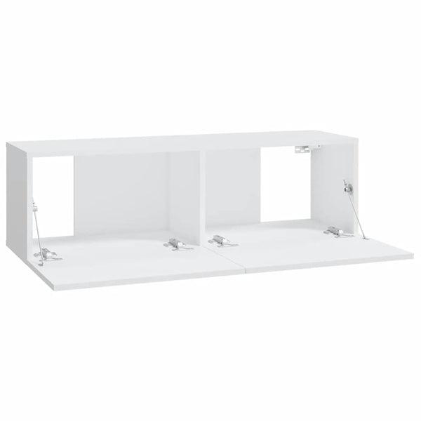 Weiße TV-Wandschränke, 2er-Set