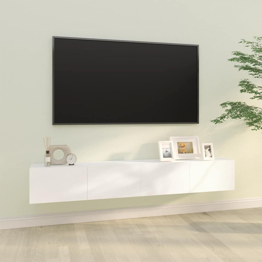 Weiße TV-Wandschränke, 2er-Set
