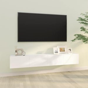 Weiße TV-Wandschränke, 2er-Set