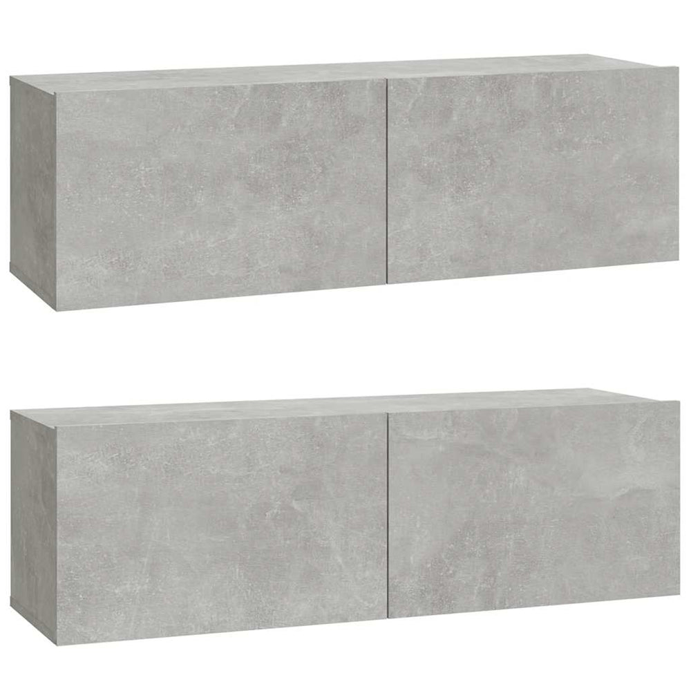 TV-Wandschränke, Betongrau, 2er-Set