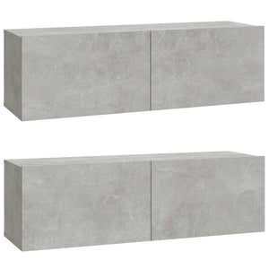 TV-Wandschränke, Betongrau, 2er-Set