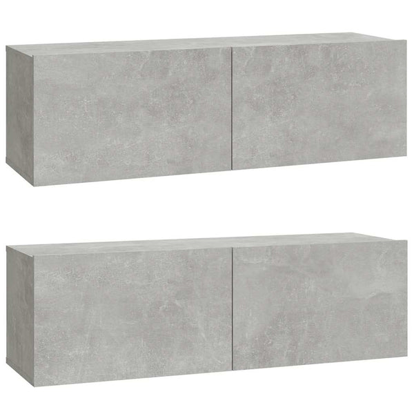TV-Wandschränke, Betongrau, 2er-Set