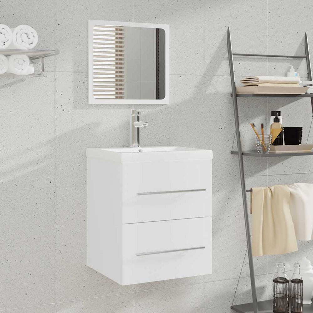 vidaXL Meuble de salle de bain avec miroir Blanc 41x38,5x48 cm