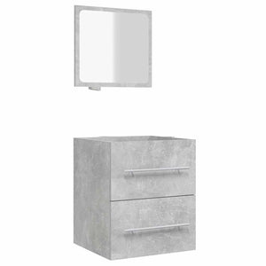 Badschrank mit Spiegel Betongrau 41x48 cm