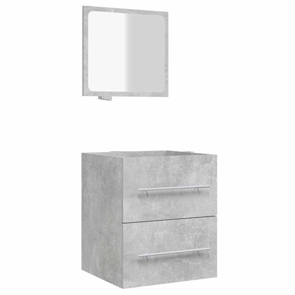 Badschrank mit Spiegel Betongrau 41x48 cm