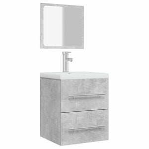 Badschrank mit Spiegel Betongrau 41x48 cm