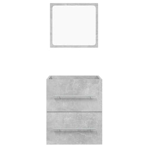 Badschrank mit Spiegel Betongrau 41x48 cm