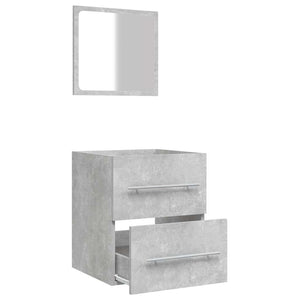 Badschrank mit Spiegel Betongrau 41x48 cm