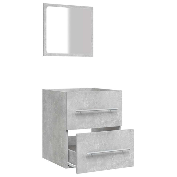 Badschrank mit Spiegel Betongrau 41x48 cm