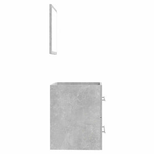 Badschrank mit Spiegel Betongrau 41x48 cm