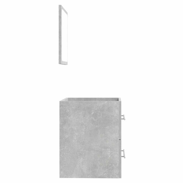 Badschrank mit Spiegel Betongrau 41x48 cm