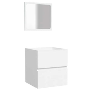 Badschrank mit Spiegel, Weiß
