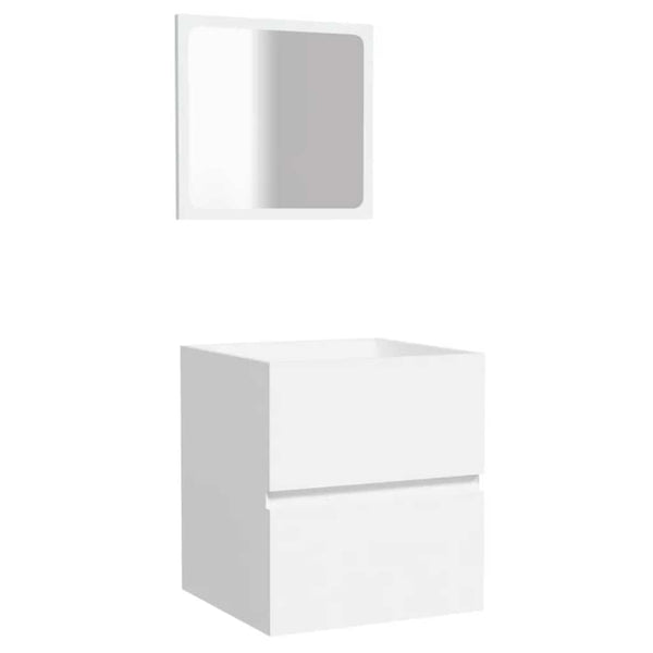 Badschrank mit Spiegel, Weiß