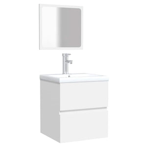 Badschrank mit Spiegel, Weiß