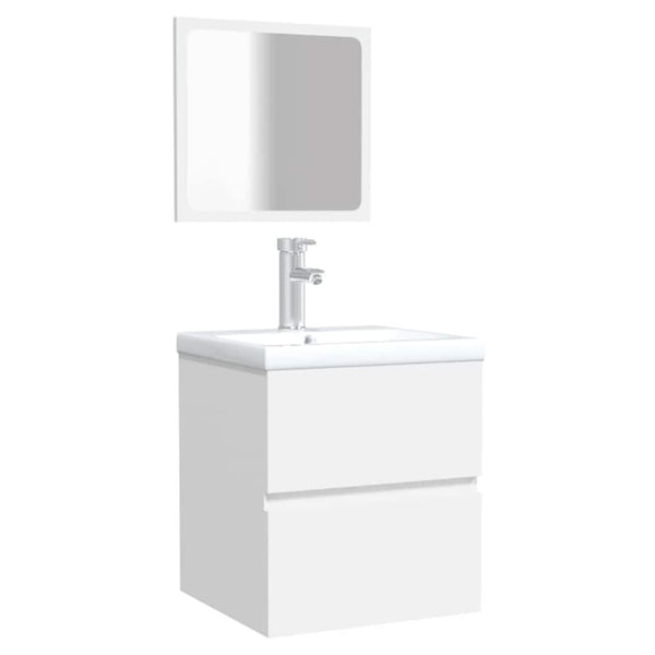 Badschrank mit Spiegel, Weiß
