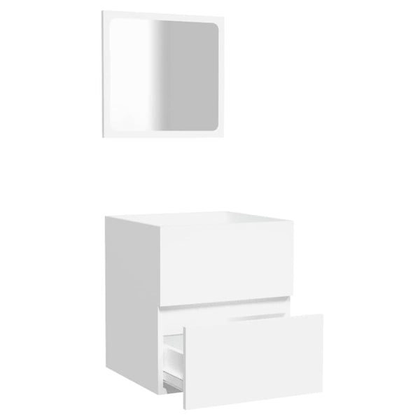 Badschrank mit Spiegel, Weiß