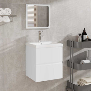 Badschrank mit Spiegel, Weiß