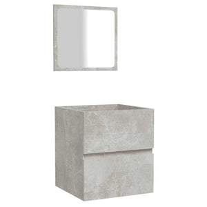 Badschrank mit Spiegel Betongrau