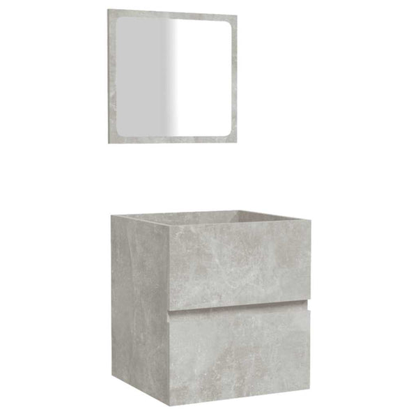 Badschrank mit Spiegel Betongrau