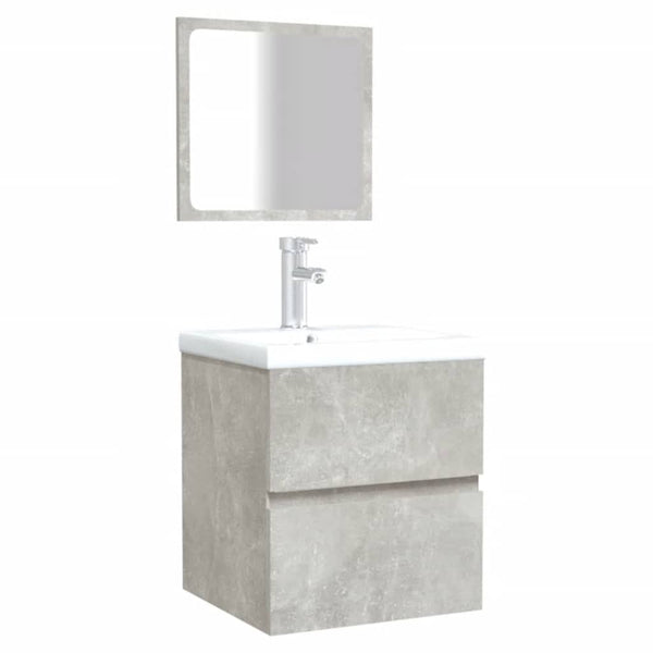 Badschrank mit Spiegel Betongrau