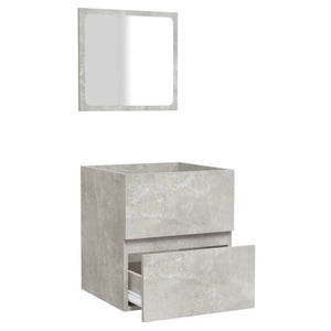 Badschrank mit Spiegel Betongrau