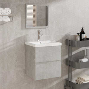 Badschrank mit Spiegel Betongrau