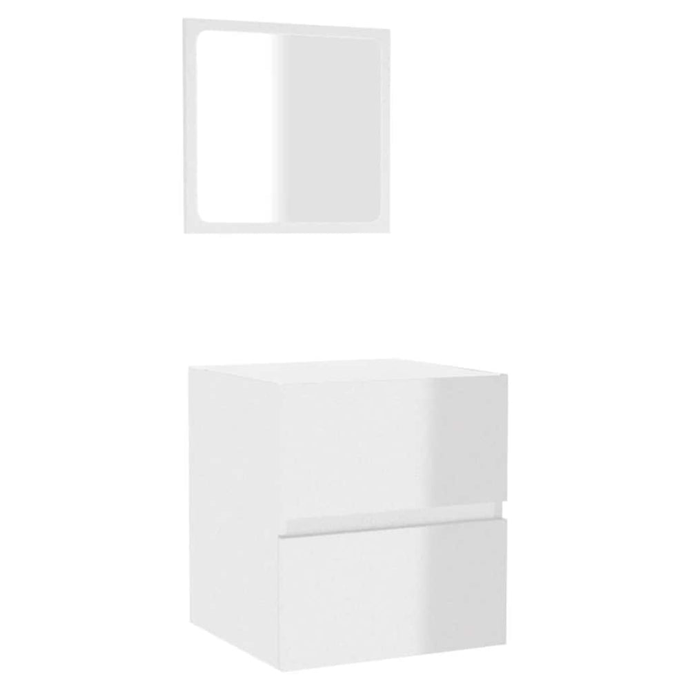 vidaXL Armoire de salle de bain avec miroir Blanc brillant Bois d'ingénierie
