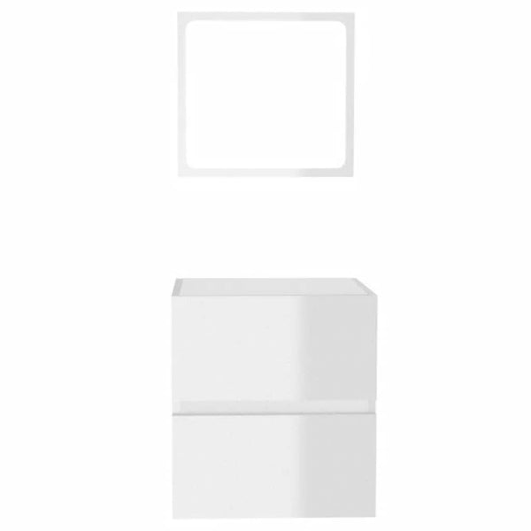 Badschrank mit Spiegel Hochglanz Weiß