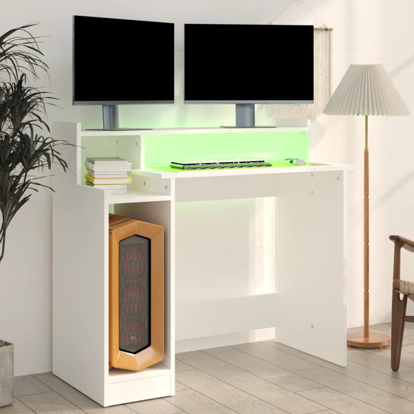 Schreibtisch Weiß mit LED