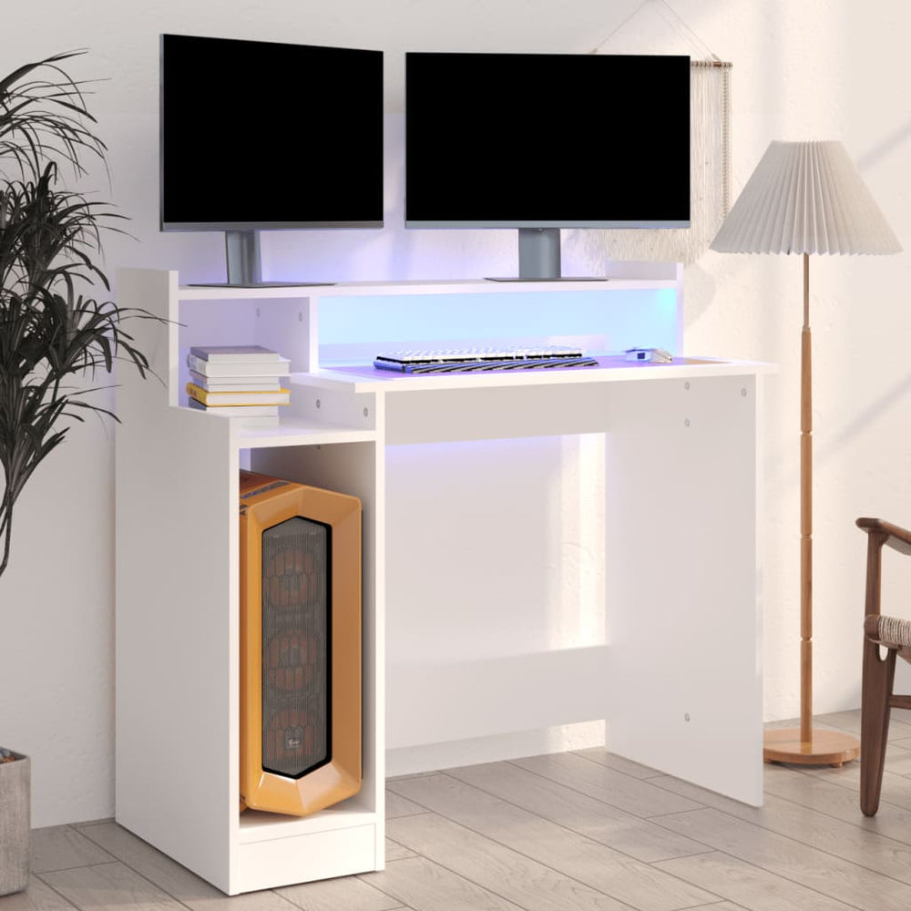 Schreibtisch Weiß mit LED