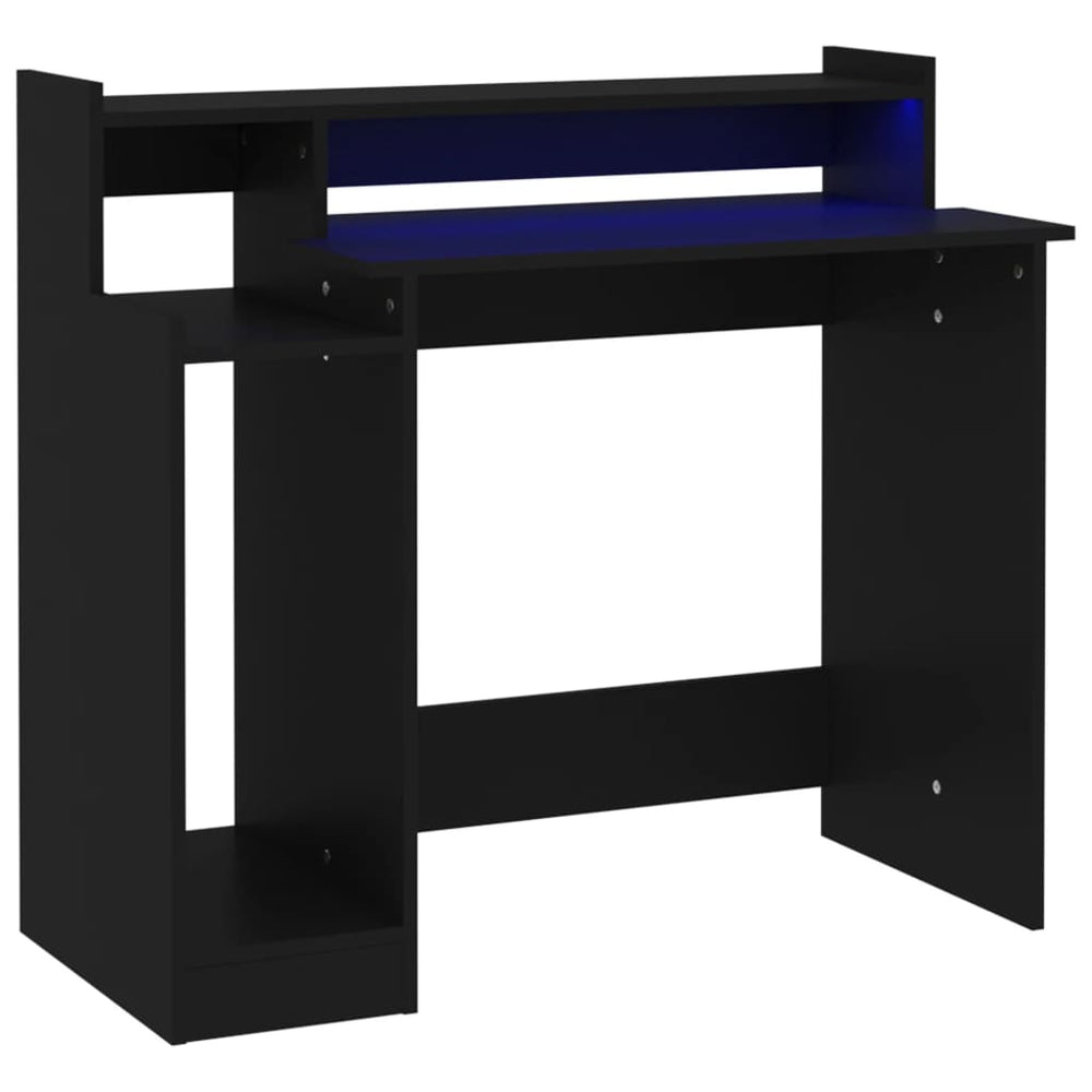 Schreibtisch mit LED Schwarz 97x45x90 cm