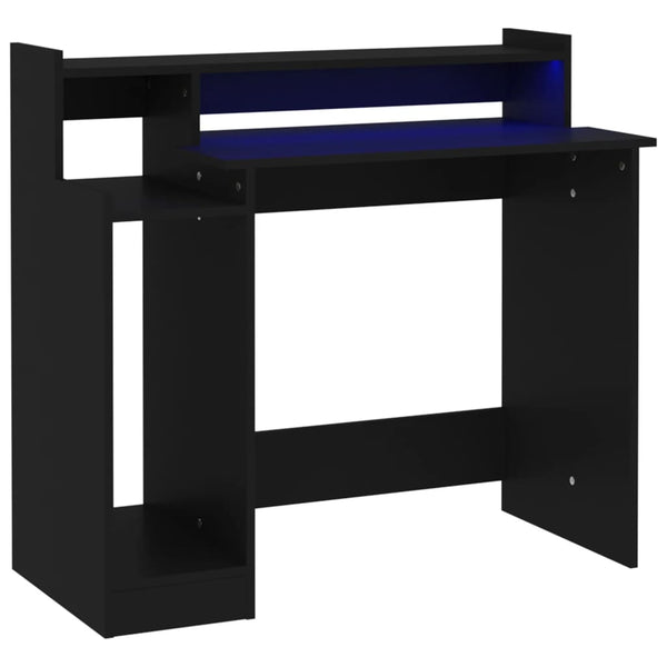 Schreibtisch mit LED Schwarz 97x45x90 cm