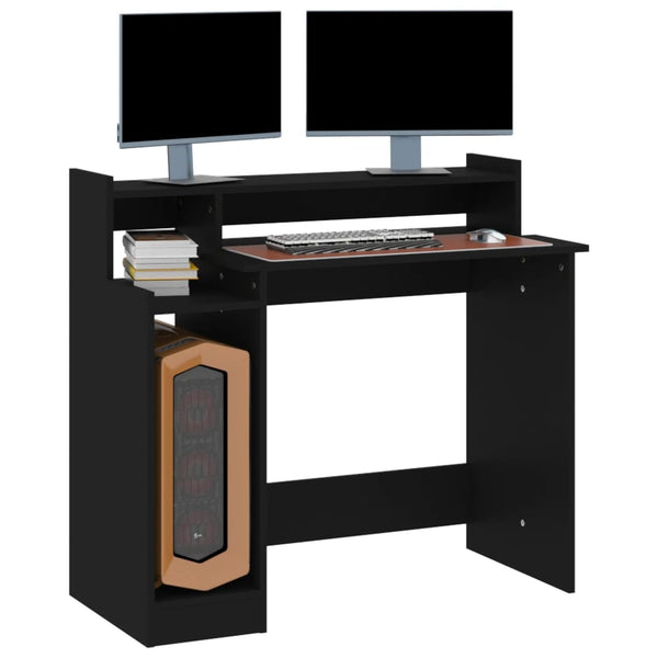 Schreibtisch mit LED Schwarz 97x45x90 cm