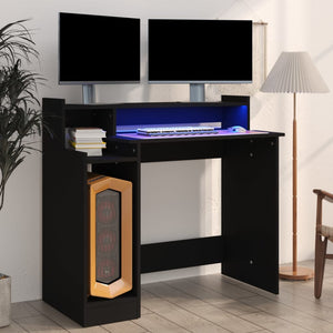 Schreibtisch mit LED Schwarz 97x45x90 cm