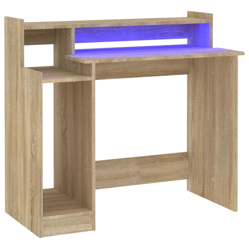 Schreibtisch Sonoma Eiche mit LED