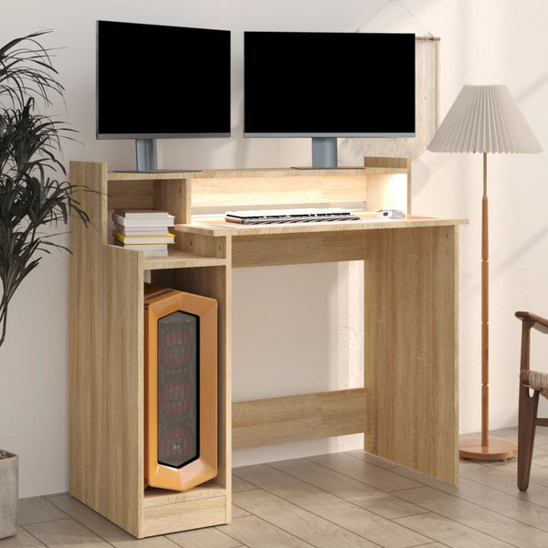 Schreibtisch Sonoma Eiche mit LED