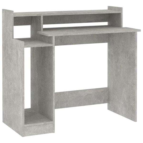 Schreibtisch mit LED Betongrau 97x45x90 cm