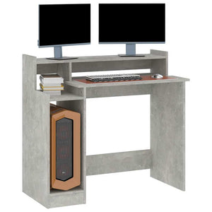 Schreibtisch mit LED Betongrau 97x45x90 cm
