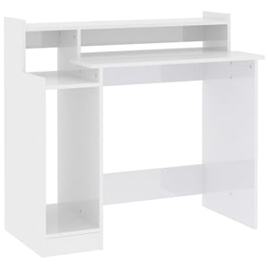 LED Schreibtisch Weiß Hochglanz 97cm